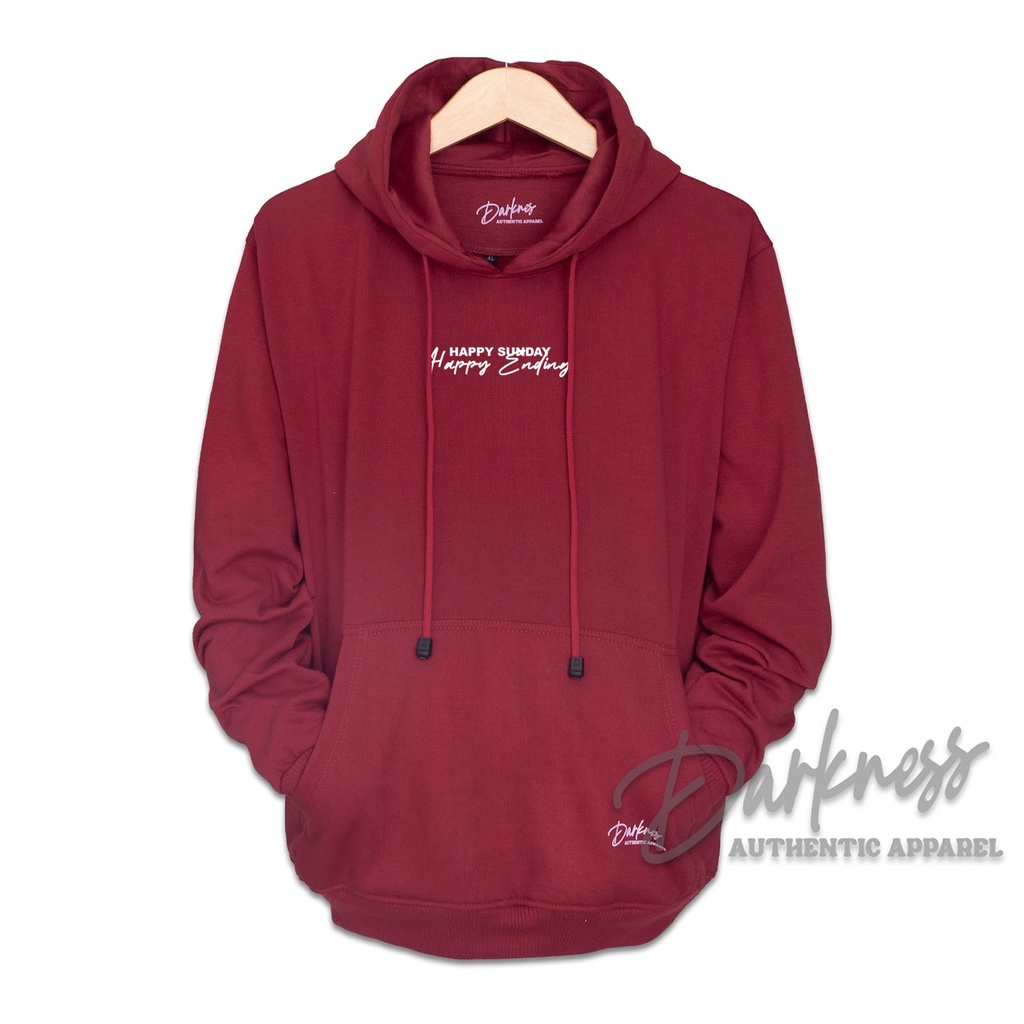 Sweater hoodie pria terbaru 2022 warna merah Happy Sunday Happy Ending Drakness original sweater dewasa laki laki sweater hodie wanita ori jepang big size M L XL XXL