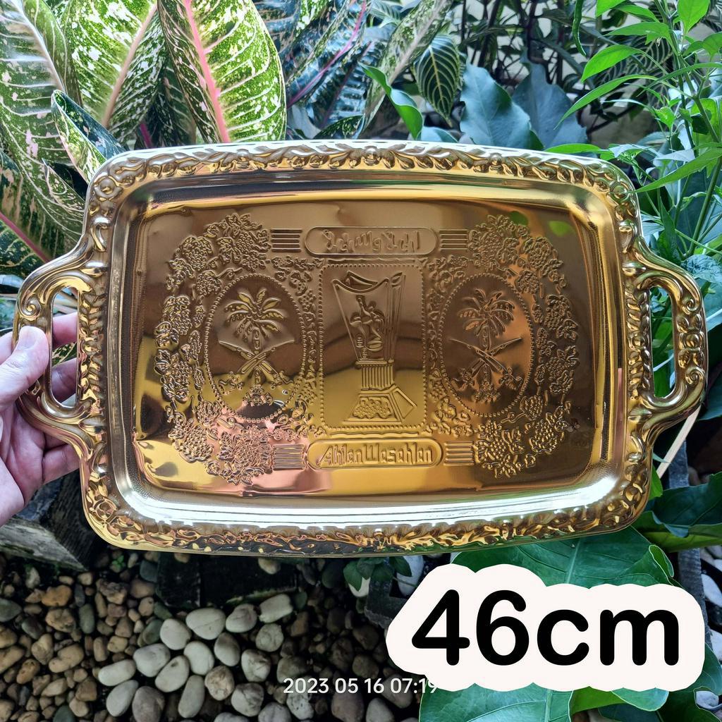 Nampan Arab Emas 46cm Souvenir Haji Umroh