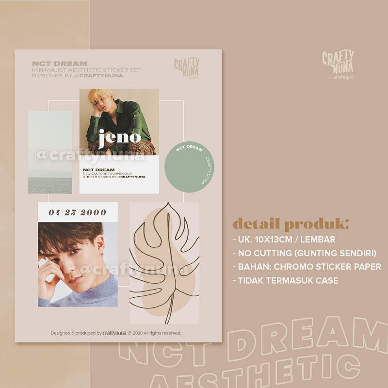 (NC-009) OT21 ✨ NCT WAYV Aesthetic Minimalist Sticker Set by Crafty Nuna stiker case hp 127 dream