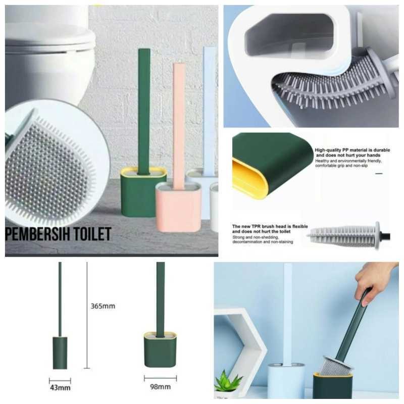 Sikat WC Silicone Wadah Sikat Kloset Silikon Brush