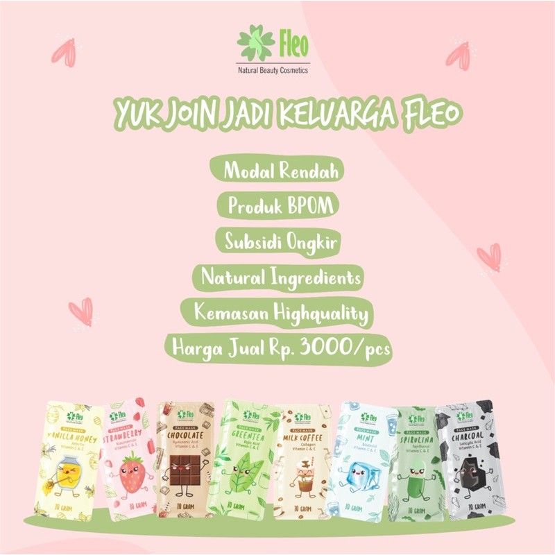 Kanzo - [BPOM] Travel Size Masker Wajah Organik By Fleo 10Gr / Masker Organik Fleo 10Gram / Masker Wajah Anak Organik Fleo 10gr