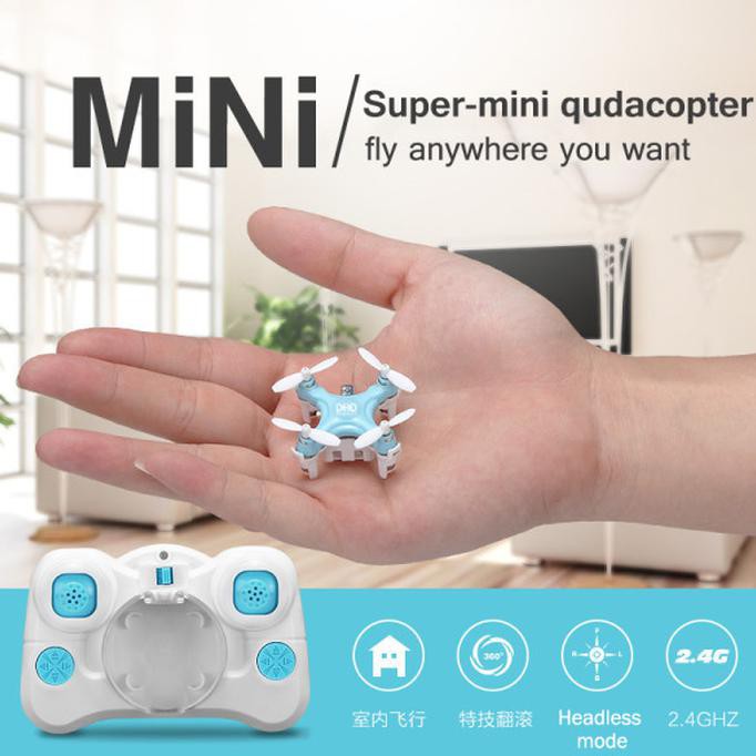 Drone Murah Terkecil Di Dunia CX-Stars D1 Ultra Mini Quadcopter - Biru Muda