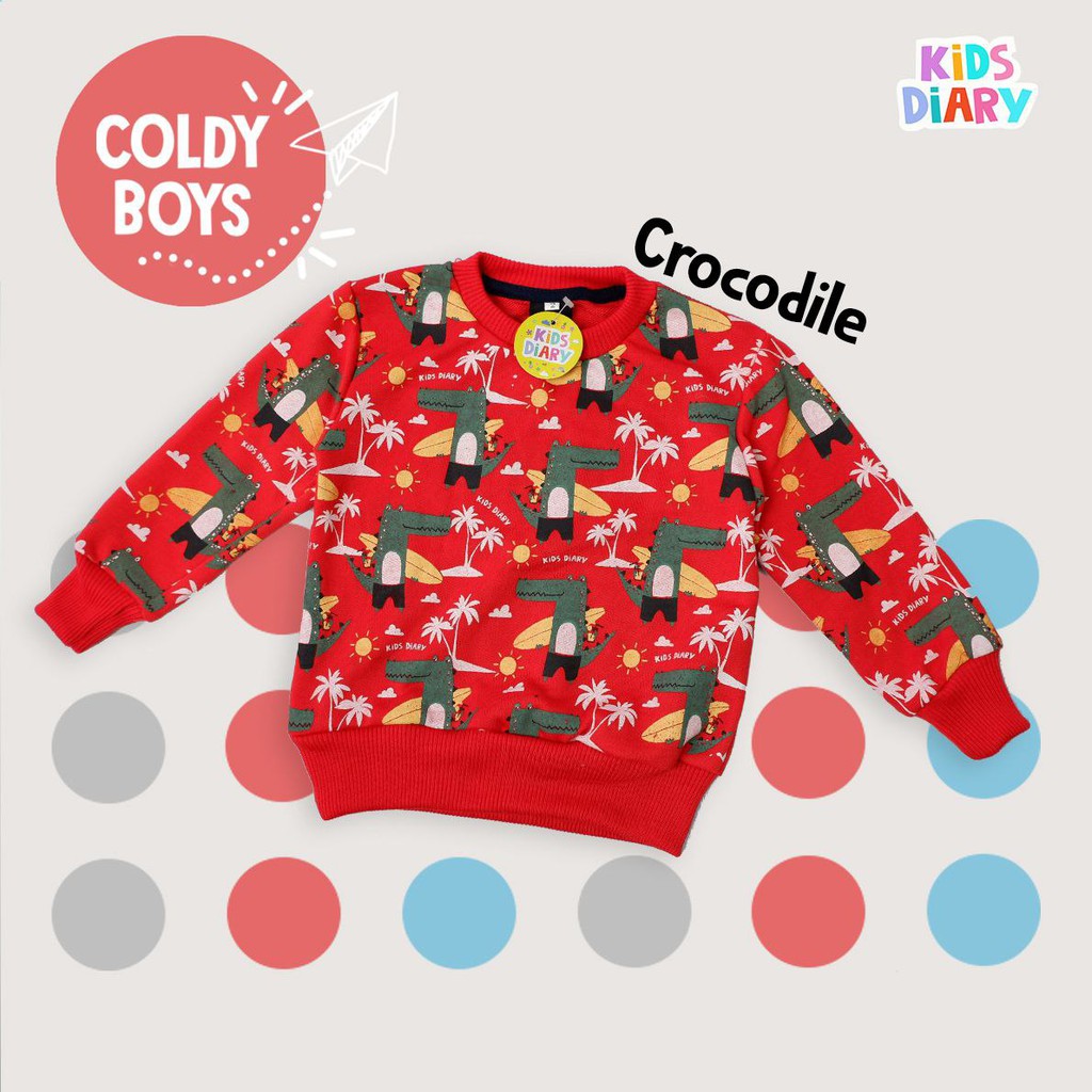 SWEATER ANAK LAKI LAKI MOTIF BERGAMBAR ADEM (COLDY COAT BOY) USIA 1 -5 TAHUN SIZE 2 4 6 8