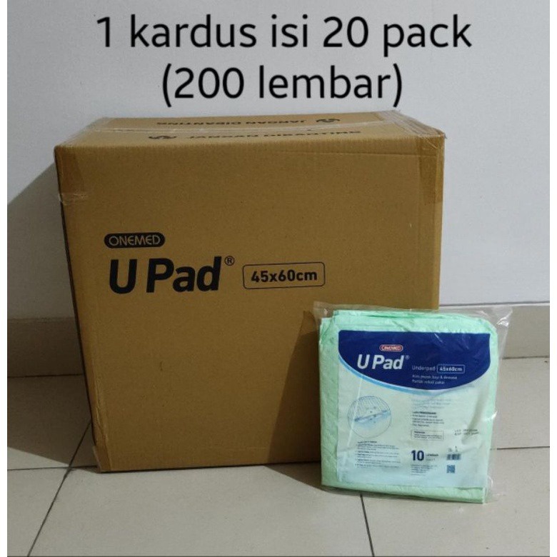 UPAD Onemed Underpad / perlak size 60x45 khusus karton isi 20 pack (200 lembar)