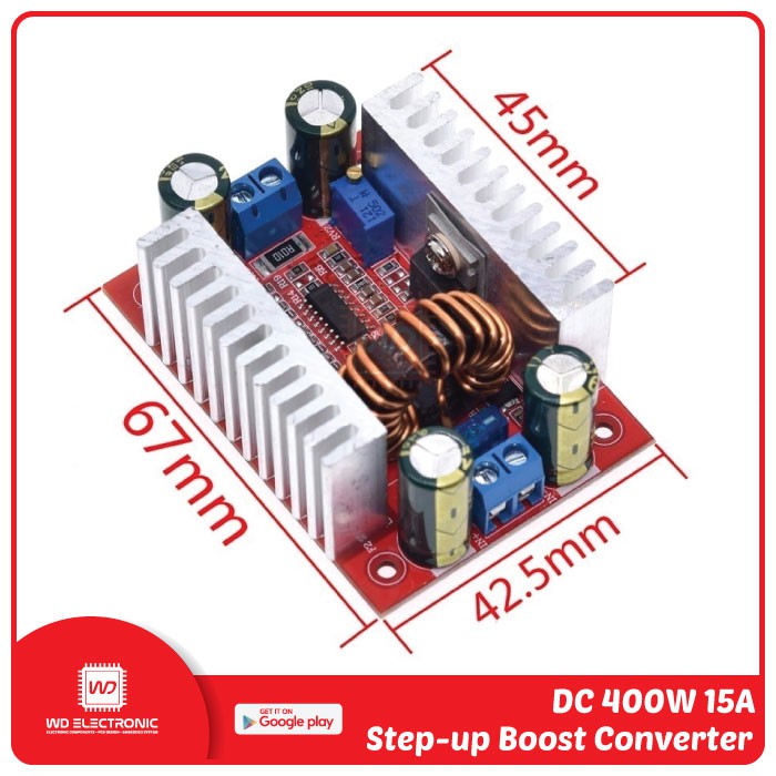 DC 400W 15A Step up Boost Converter Constant module 5-50V to 10-60V