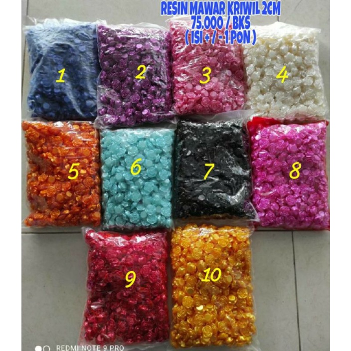 1 Pon Resin Mawar Akrilik Mawar Mote Mawar