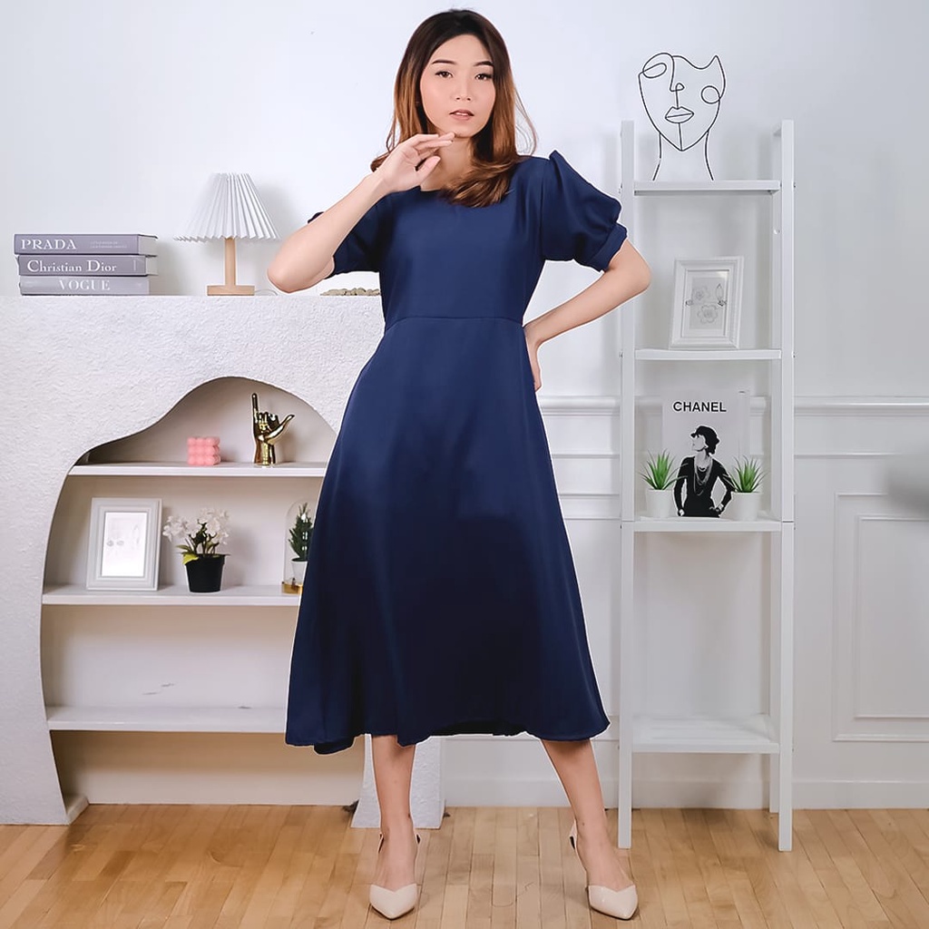 BEFAST - ZEC OOTD Wanita Dress SEVILA / ⭐️ PREMIUM MOSCREPE ⭐️ Lora Dolly Dress / Pakaian Dress Wanita / Dress Formal Wanita / Dress Pesta Wanita / Dress Polos Casual / Fashion Remaja Wanita / Terbaru 2022