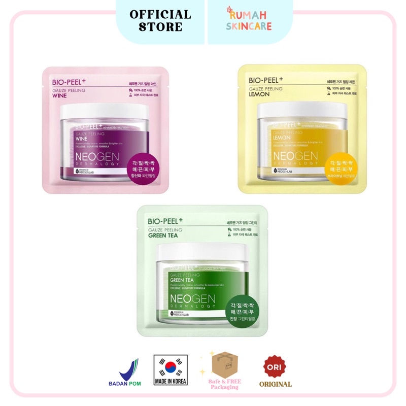 NEOGEN DERMALOGY Bio Peel Gauze Peeling LEMON | GREENTEA | WINE (SACHET 1 pad)