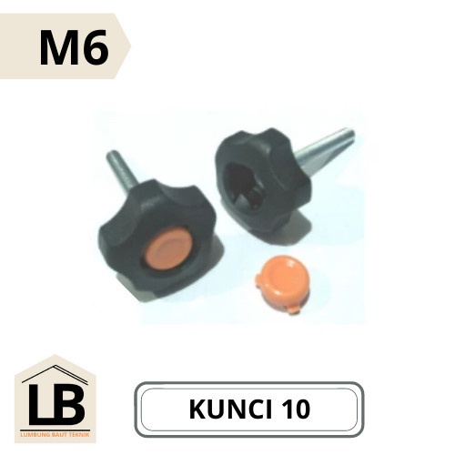 BAUT KNOB STAR M6 - KNOB STAR KUNCI 10 - KNOP STAR - BAUT KNOP
