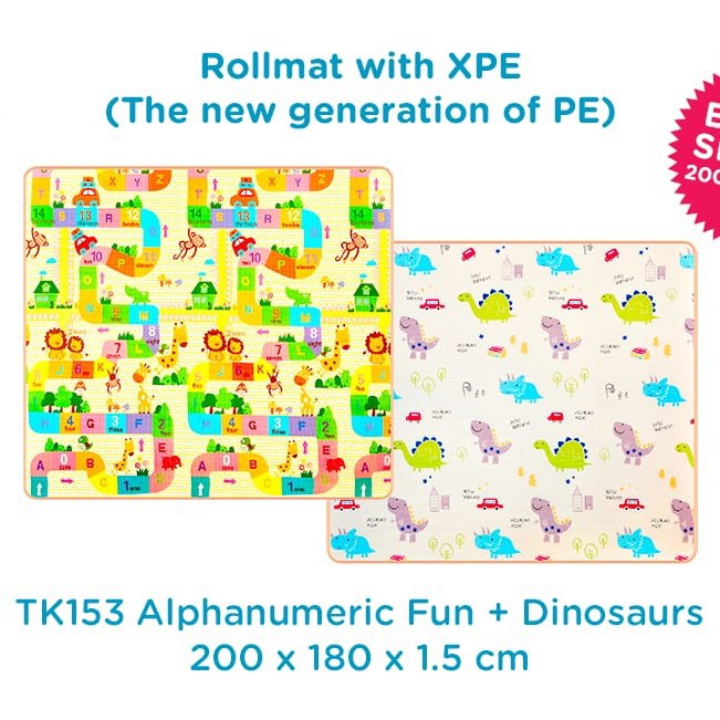 Yofi Playmat Bayi XL Ukuran Super Besar 200x180 cm Tebal 1.5cm