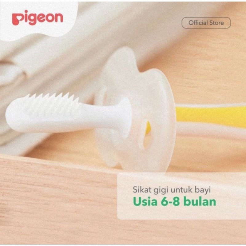 Pigeon Training Toothbrush Lesson 1 (Usia 6-8 Bulan) - Sikat Gigi Bayi &amp; Anak