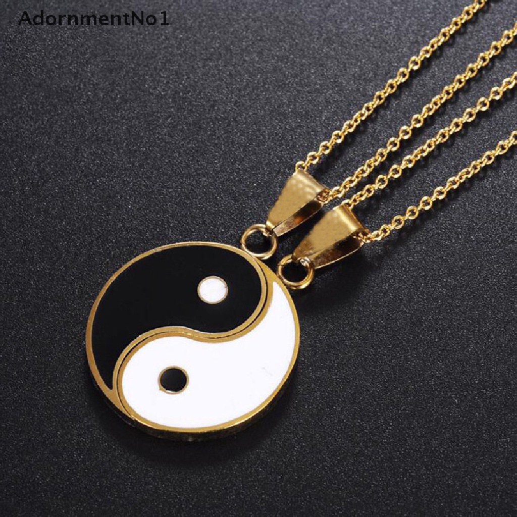 (AdornmentNo1) Kalung Rantai Dengan Liontin Yin Yang Untuk Pasangan / Pria / Wanita