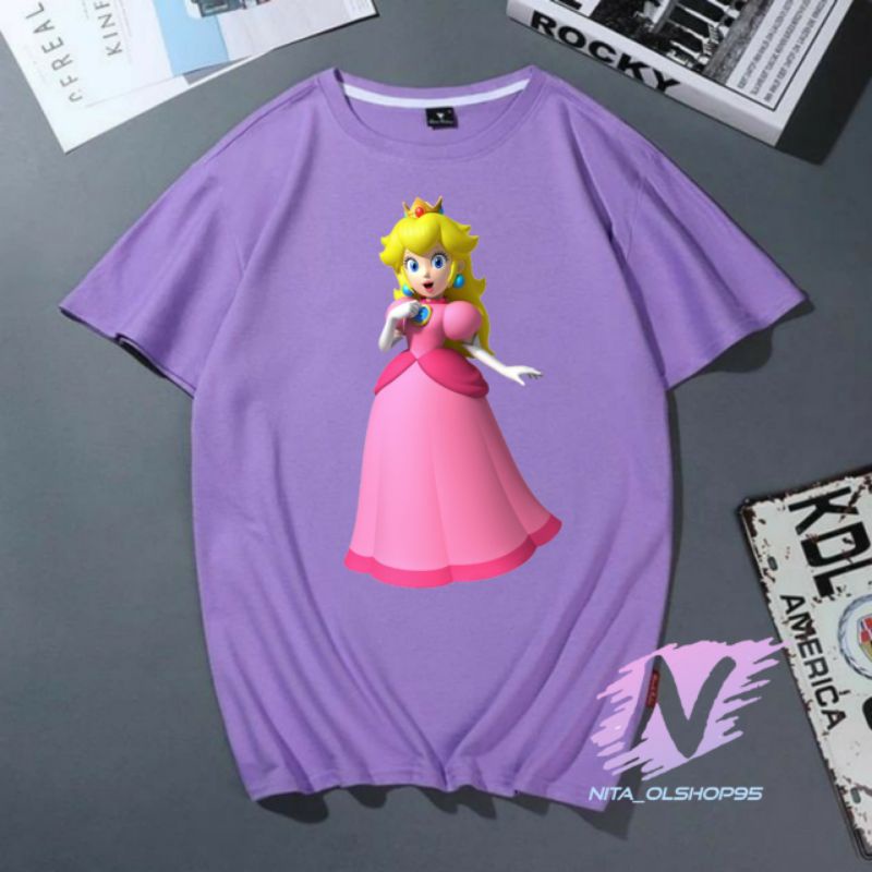 kaos anak putri super mario