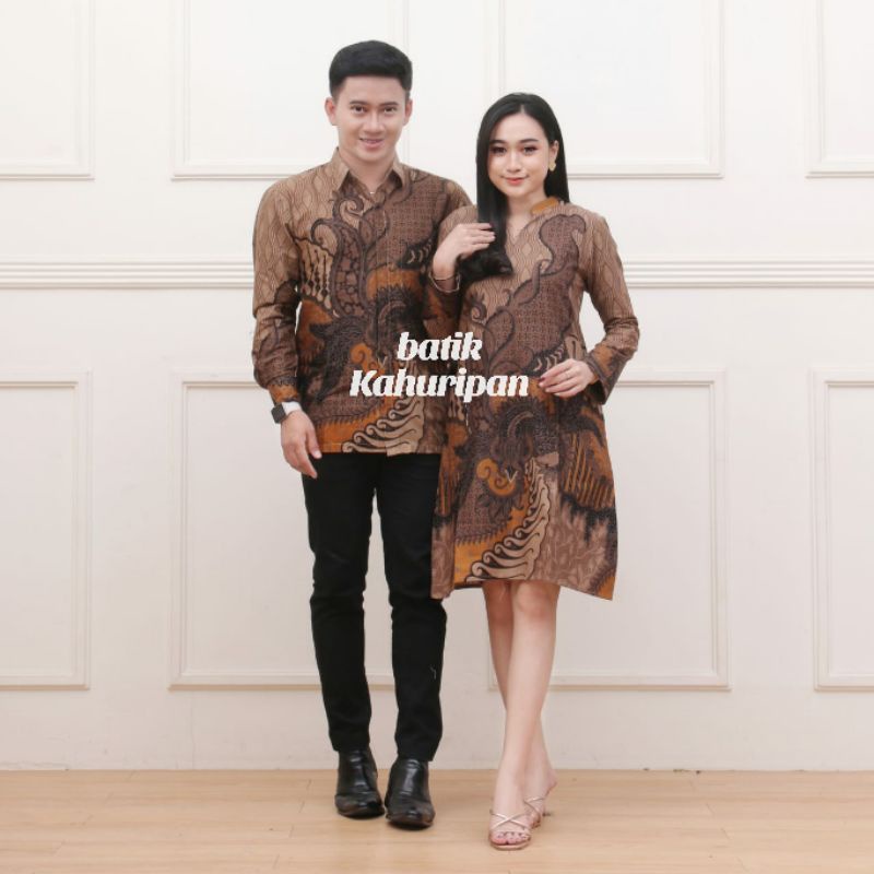 Batik Couple Atasan Batik Wanita Lengan Panjang Tunik Batik