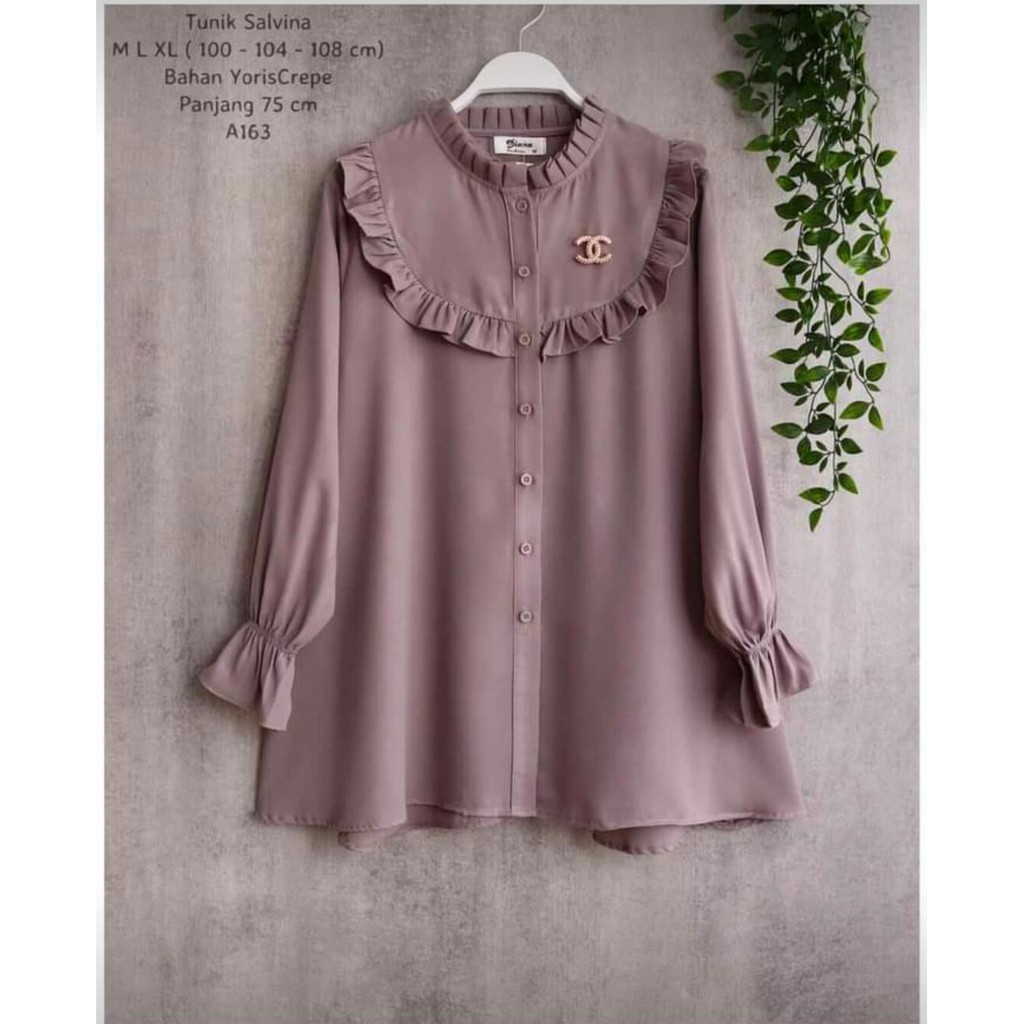 Atasan blouse salvina kerah remple