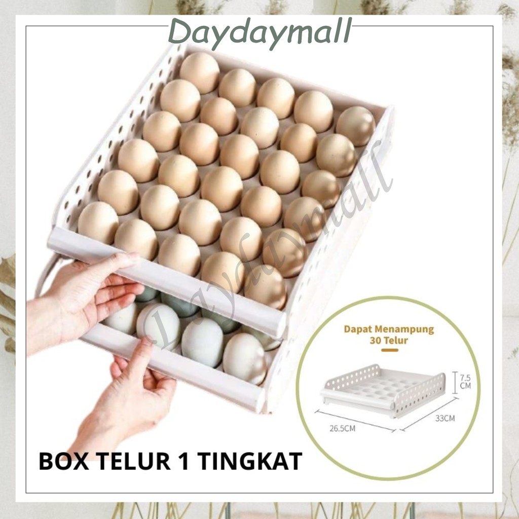 Kotak Telur / Rak Tempat Penyimpanan Telur Rak Telur Plastik 1 Tingkat Egg Box [1KG=4PCS] DD84 COD