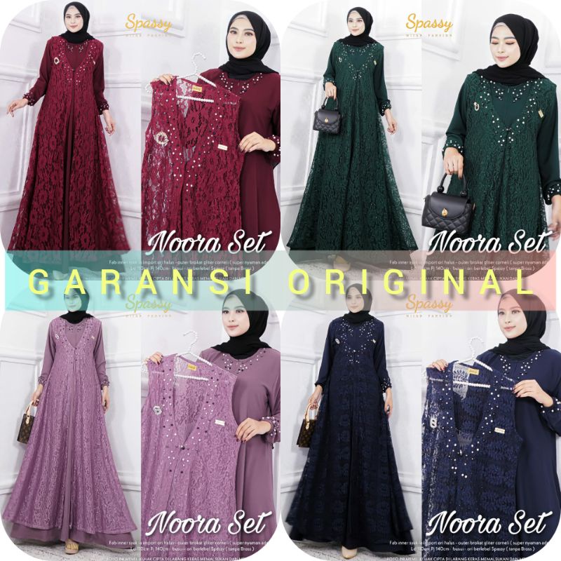 NOORA SET BY SPASSY || GAMIS DRESS PAKAIAN BROKLAT DEWASA TERBARU KEKINIAN ORI ORIGINAL NYAMAN ADEM