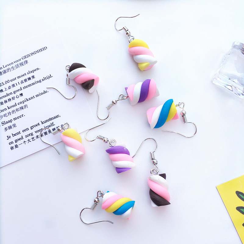 Anting Tusuk Handmade Bahan Katun Lembut Warna Permen Untuk Wanita