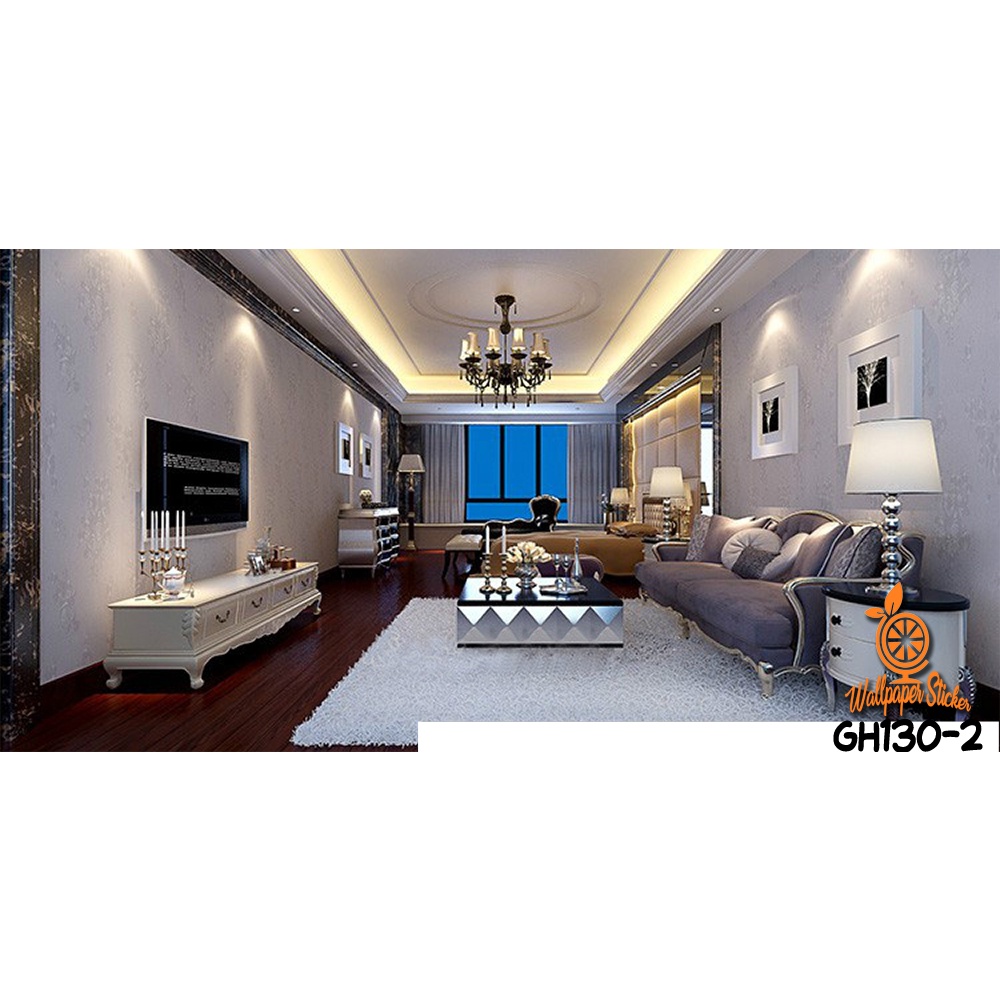 BAYAR DITEMPAT - TERMURAH PAKET Wallpaper 2ROLL ( BUY 1 GET 1 ) Stiker Dinding Motif Dan Karakter Premium Quality MOTIF ELEGANT GH129/GH130/GH130-1