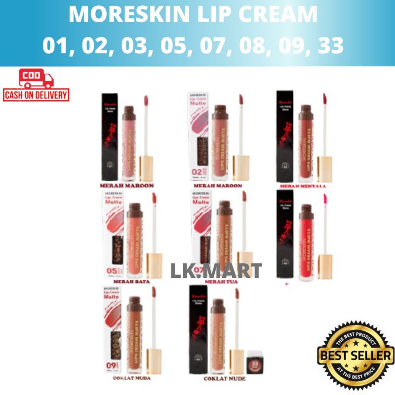 COD - MORESKIN LIP CREAM MATTE LC01, LC03, LC05, LC07, LC08, LC09 NASA ORIGINAL - LK.MART