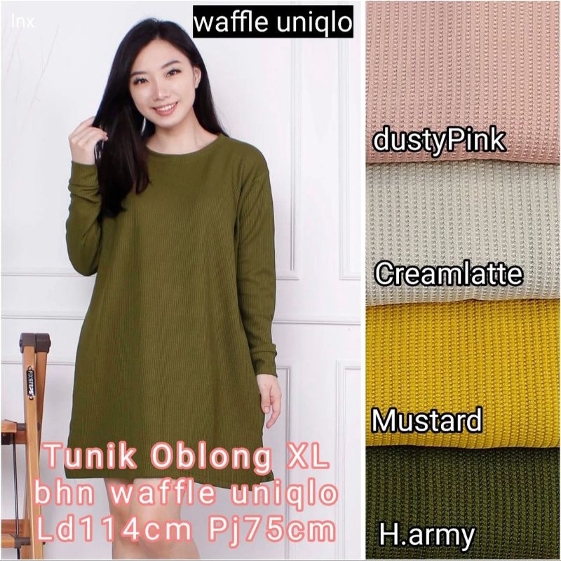 LAVADORA / TUNIK WAFFLE PREMIUM / BASIC TUNIK / WAFFLE UNIQLO / SIMPLE TUNIK OOTD