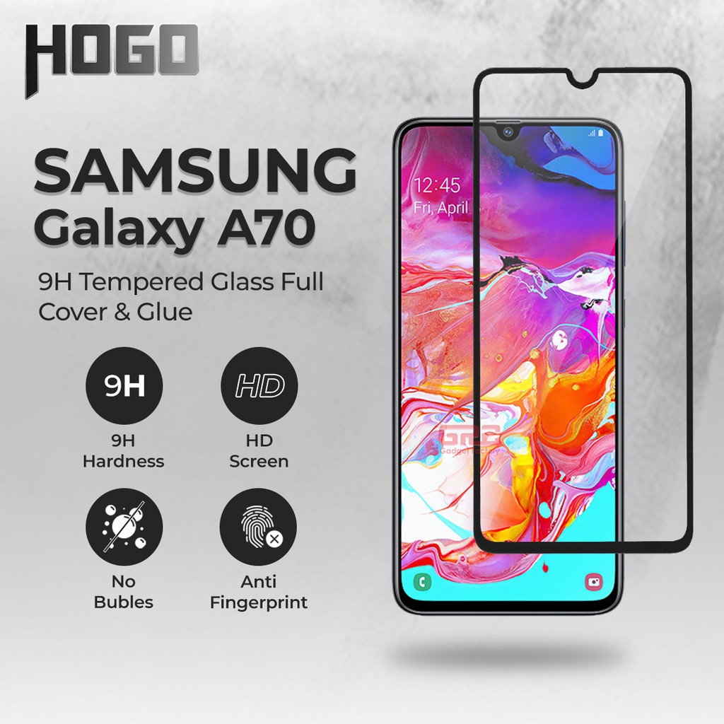 Tempered Glass SAMSUNG Galaxy A70 HOGO Full Cover Anti Gores Kaca