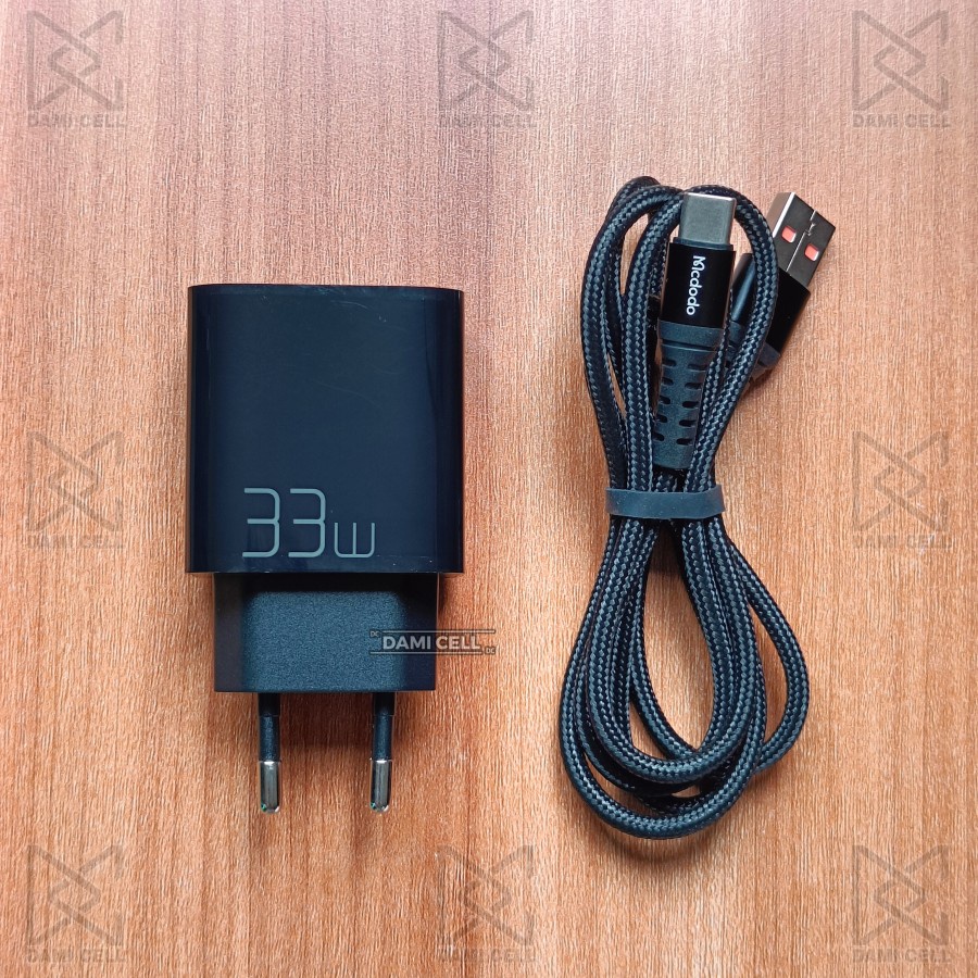 CHARGER TYPE C TURBO 33W DUAL OUTPUT USB A + USB C ORIGINAL MCDODO