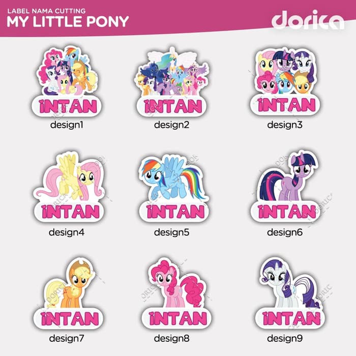 Label Nama My Little Pony Stiker Label Nama Anak Waterproof Cutting Promo Shopee Indonesia