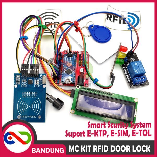 MC KIT RFID ARDUINO SMART SCURITY SYSTEM E-KTP E-TOL E-SIM DOOR LOCK