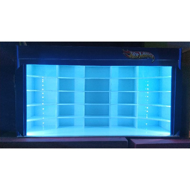 Rak Hotwheels Display AkrilikLampu LED RGB Dan Remote Wireless
