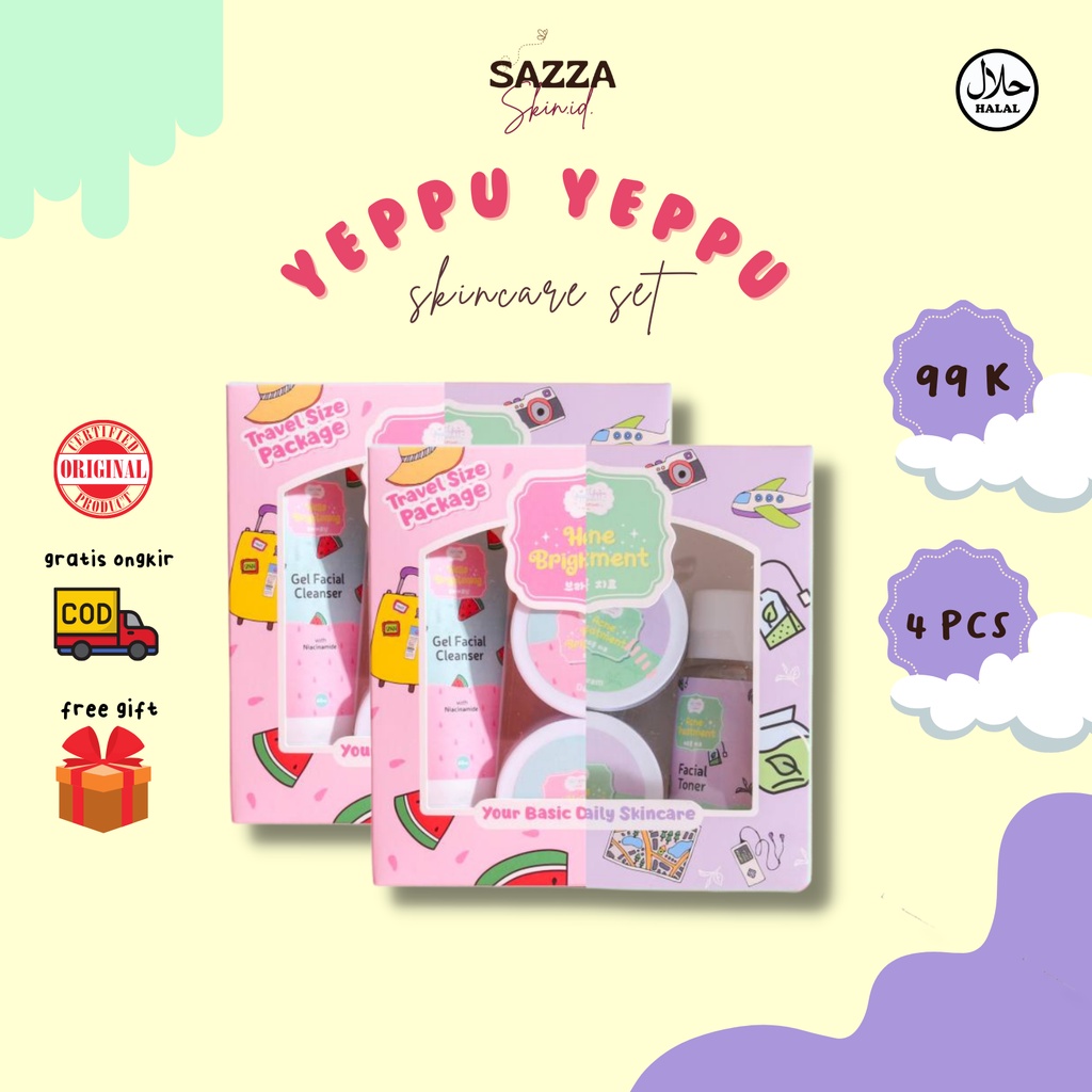 [READYSTOCK‼️] Paket Skincare Yeppu-Yeppu By Kiyowo Travel Size BPOM Halal Paket Skincare Acne Treat