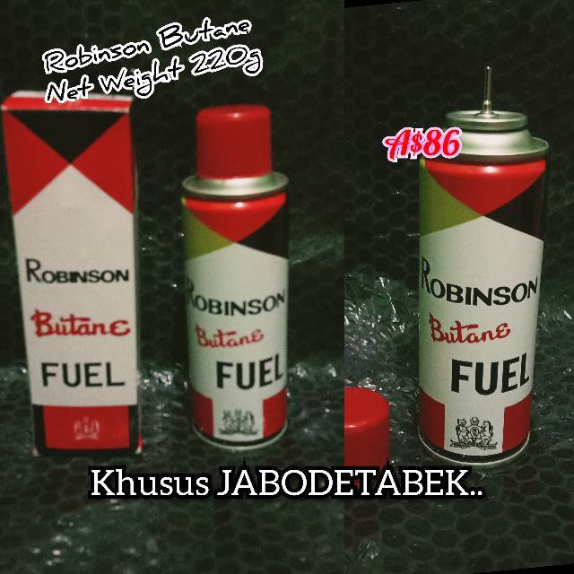 Terlaris ROBINSON BUTANE FUEL 120g GAS ISI ULANG KOREK API khusus wilayah JABODETABEK saja