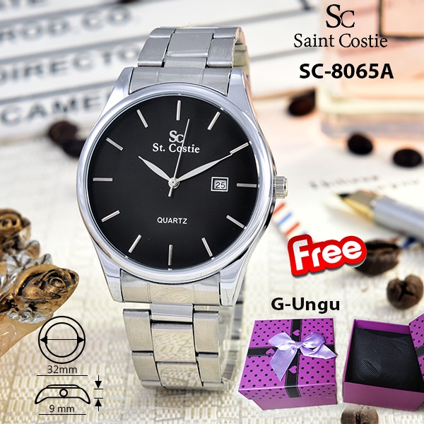 Jam Tangan Rantai Wanita Anti Air Tanggal - AF-AB28060B/SC28065A-L-TGL-Stainless Stell Band-2