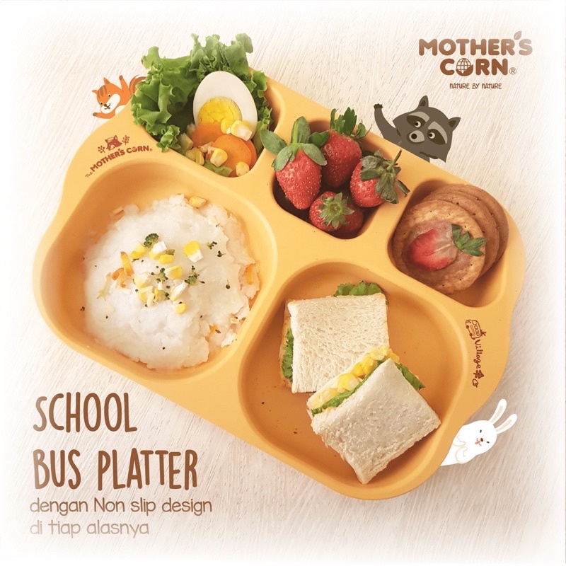 Mother's Corn School Bus Platter - Tempat Makan Bayi