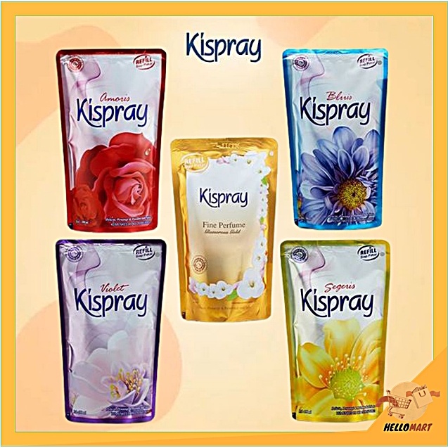 ORIGINAL Kispray Pouch REFILL 300ml / Kispray Pewangi Pelembut Pakaian / HELLOMARTID