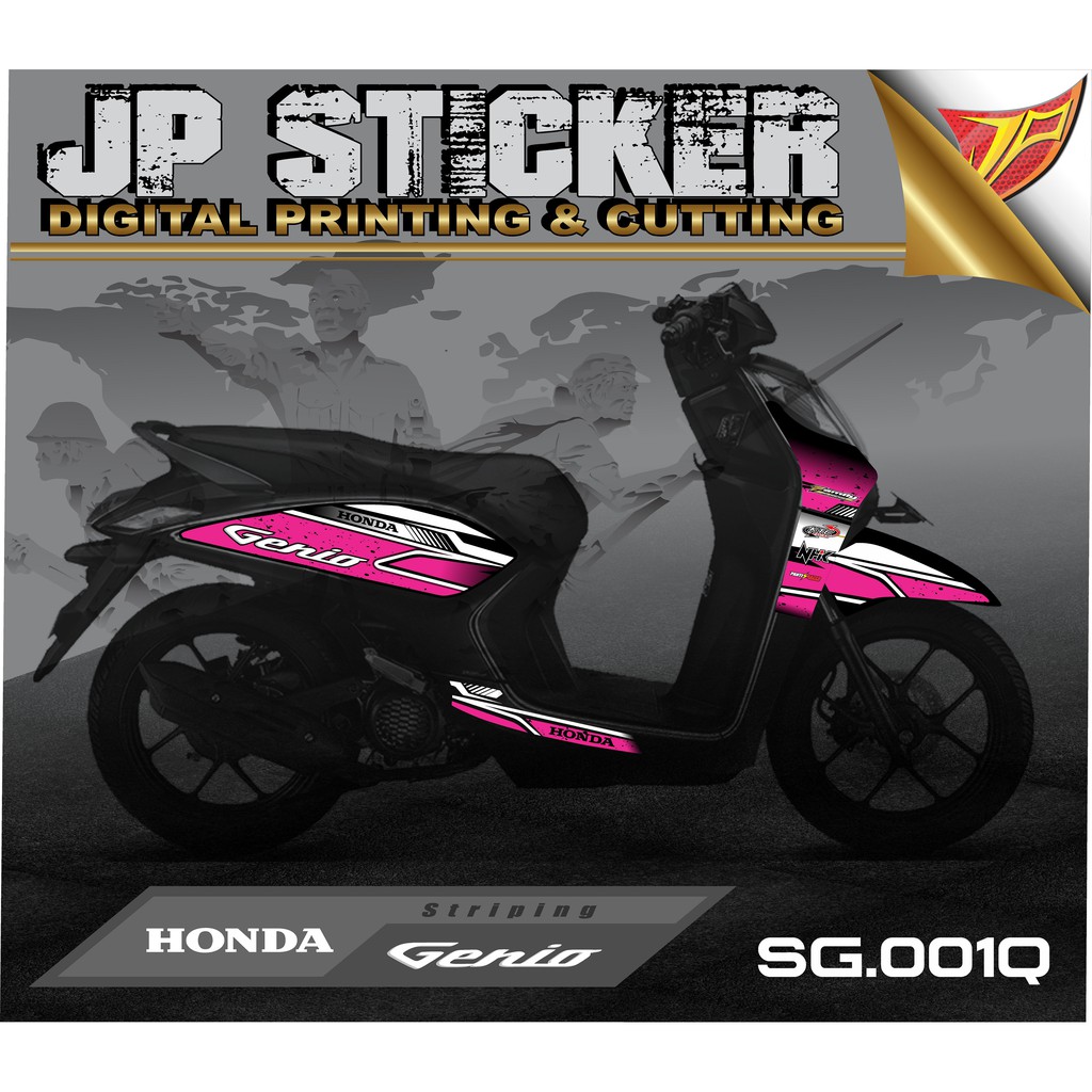 Jual COD Striping Motor Genio Stiker Sticker Variasi Lis Skotlet Honda Genio 001P Indonesia Shopee Indonesia