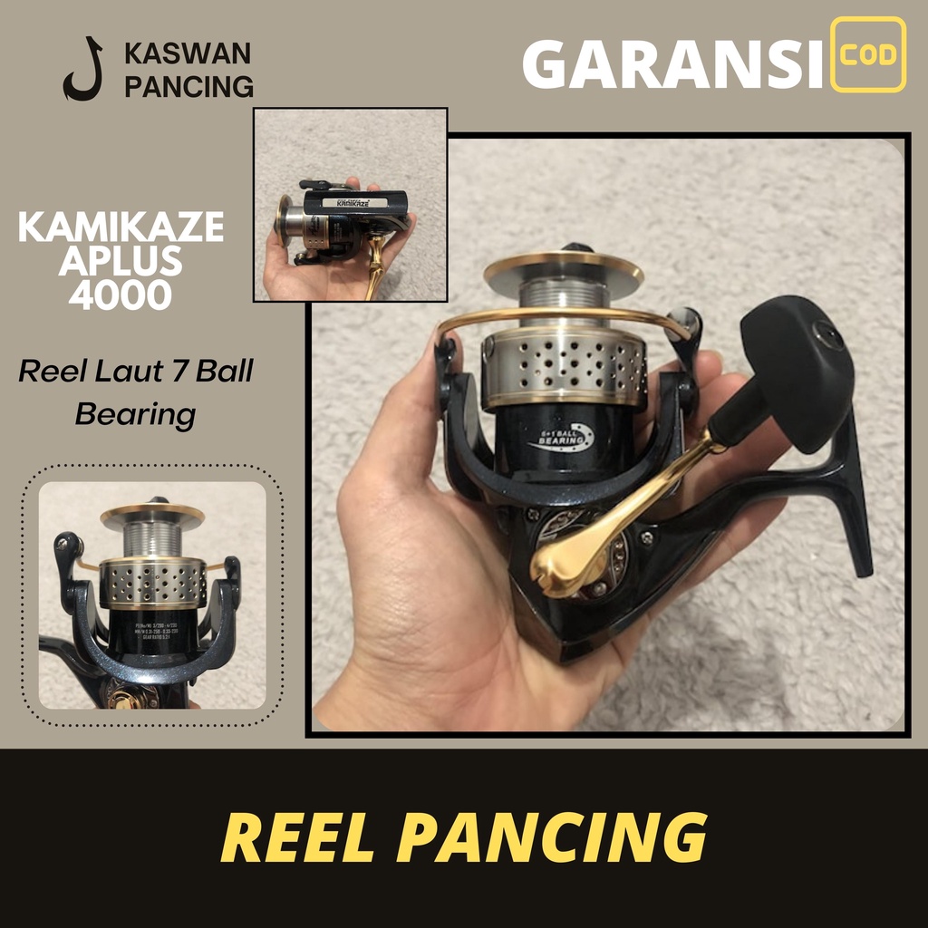 COD REEL PANCING KAMIKAZE APLUS 4000 REEL LAUT 7 BALL BEARING MURAH TERLARIS GARANSI