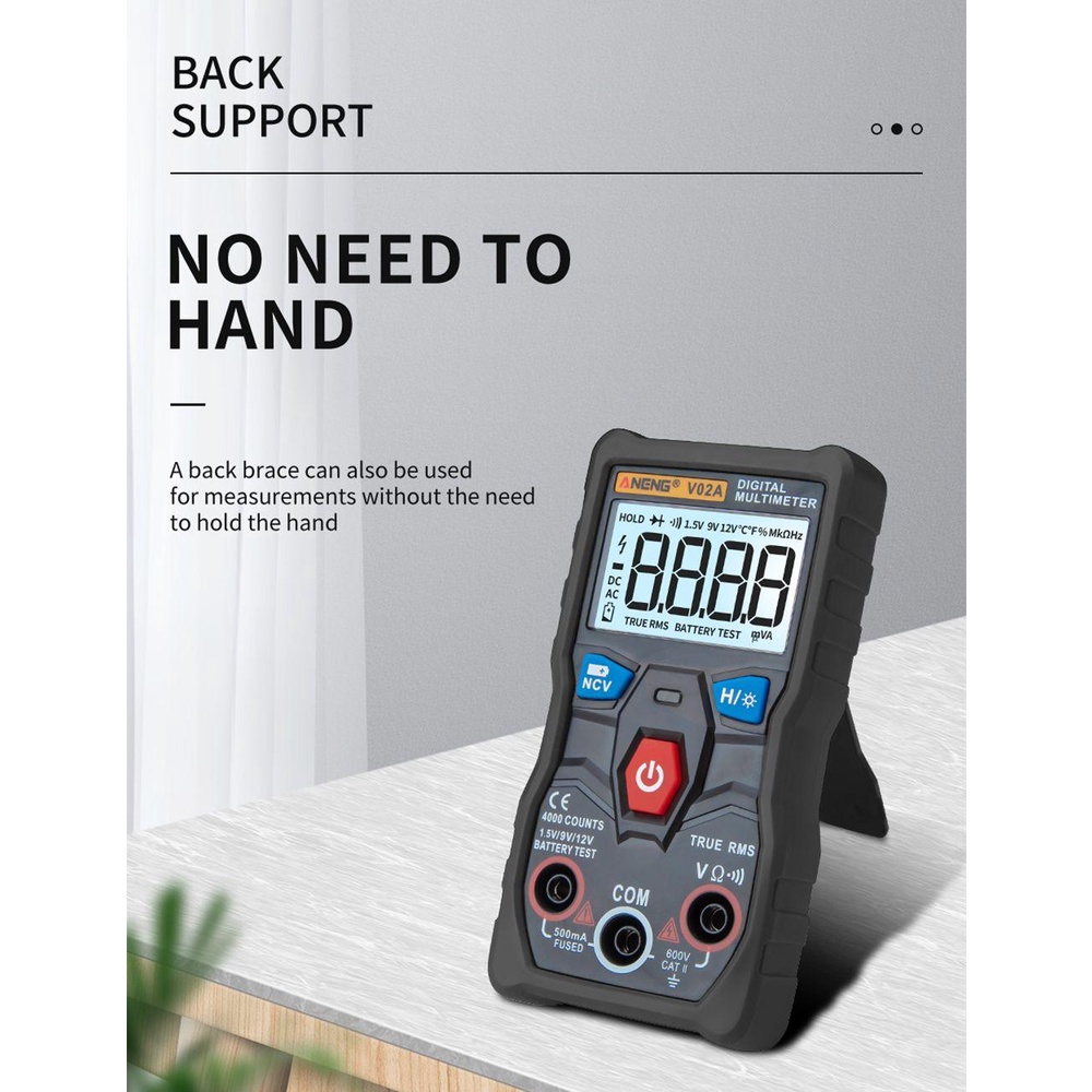 Solighter Digital Multimeter Presisi Tinggi Auto-Ranging True RMS Profesional Capacitor Tester