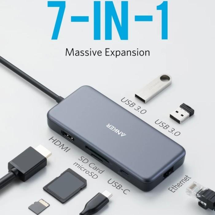 Anker Media Hub Powerexpand+ 7-In-1 Usb C Pd 100W Hdmi 4K - Original