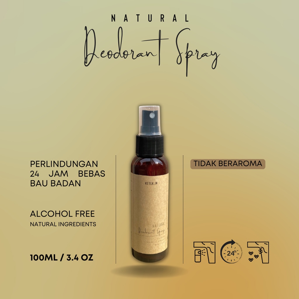 100ML / Natural Deodorant Spray 100ML / Penghilang Bau Ketiak Penghilang Bau Ketek Penghilang Bau Badan Penghilang Bau Kaki Deodorant Alami / Tawas Spray Deodorant Tawas