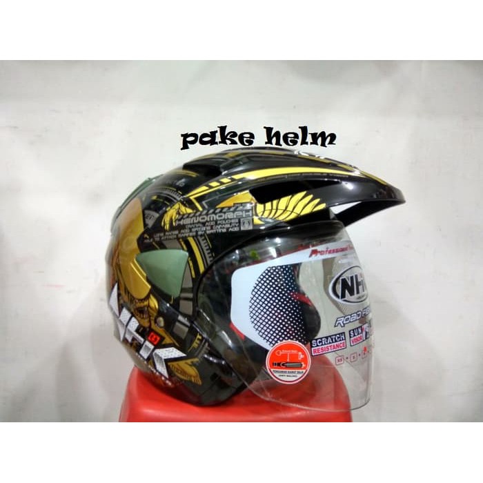 Good Product HELM NHK PREDATOR MOTIF ALIEN GOLD DOUBLE VISOR