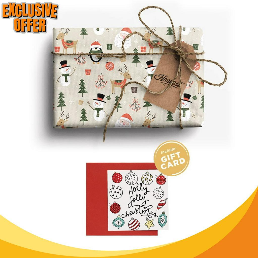 

TERJAMIN BAGUS Paket Kertas Kado Kartu Natal Harvest Gift Set Xmas Joyland Penguin