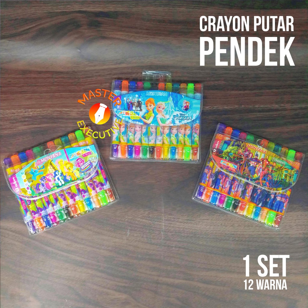 Montana Krayon Putar Pendek 12 Warna / Rolling Crayon