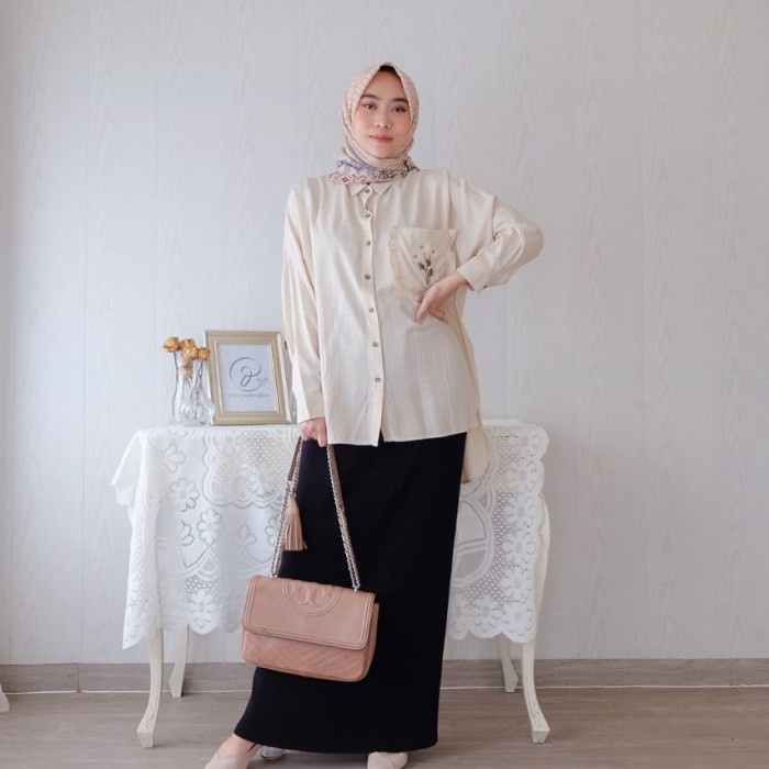 Kemeja Guilen Korea - Kemeja Wanita  Casual Lengan Panjang Korea JW860 Daisy Top |Atasan Wanit