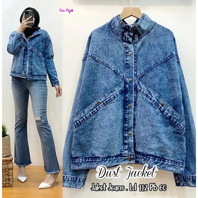 TEIYU DUST JACKET JAKET JEANS OVERSIZE BY SEYMA/ ANA HIJAB ORIGINAL JEANS IMPORT LD 125