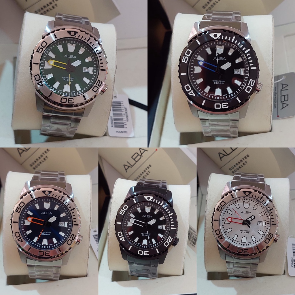 JAM TANGAN PRIA ALBA AG8M AG8M01X1 FULL BLACK ORIGINAL ORI