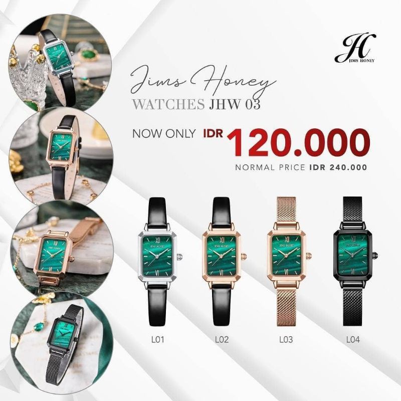 JHW 03 ❤️ GRATIS BOX HITAM❤️ JAM TANGAN JIMS HONEY WANITA JIMSHONEY