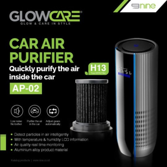 CAR AIR PURIFIER NINE GLOWCARE AP-02 HEPA FILTER