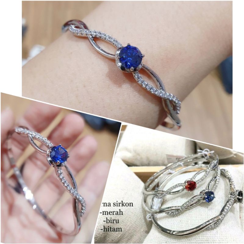 Gelang Zircon Premium lapis emas Anti Karat Anti Alergi Bracelet fashion import 029