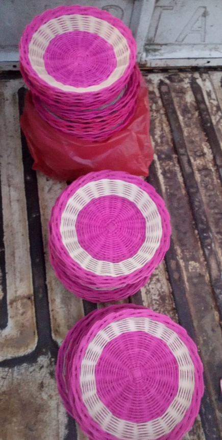 Piring Rotan 1 Lusin Isi 12pcs Boleh Pilih Warna